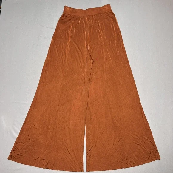 Maeve by‎ Anthropologie Shiloh Wide Leg Palazzo Pants Womens XS Rust Orange - Picture 2 of 15